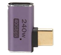 ciciglow Connecteur USB C Femelle vers USB C Mâle, Connecteur USB4.0 Type C PD 240 W 8 K 60 Hz 40 Gbit/s Courbe Latérale avec Adaptateur de Lumières pour Téléphone Portable, Tablette,