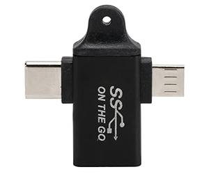 ciciglow Convertisseur OTG 2 en 1, Adaptateur USB 3.0 vers Micro USB et Type C, Connecteur USB3.0 Femelle vers Micro USB Mâle et USB C Mâle Prise en de la Synchronisation des Données à