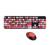 ciciglow Ensemble Clavier et Souris Fil, Ensemble Clavier et Souris Fil 2.4G, Capuchon de Touche à Suspension Circulaire Compatible avec Ordinateur Portable (Black)