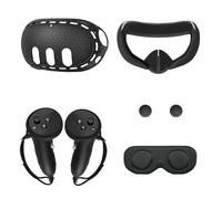 ciciglow Ensemble de 5 Housses en Silicone pour 3 VR, Protection à 360 Degrés, Antidérapante, Résistante à L'usure, pour les Amateurs de réalité Virtuelle, Noir/blanc (BLACK)