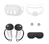 ciciglow Ensemble de 5 Housses en Silicone pour 3 VR, Protection à 360 Degrés, Antidérapante, Résistante à L'usure, pour les Amateurs de réalité Virtuelle, Noir/blanc (WHITE)