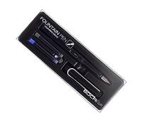 ciciglow Ensemble de Crayons de Fontaine Moderne en Chrome avec Encre, Stylo à écriture de 0,38 Mm pour les étudiants, Fontaine en Acier Inoxydable pour les Artistes (BLACK)