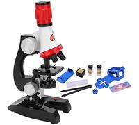 ciciglow Ensemble de Microscope pour Enfants, Microscope pour Enfants Débutants 100X-1200X avec Lames D'échantillon, Biologique, Jouet Scientifique éducatif pour âgés ((Rouge))