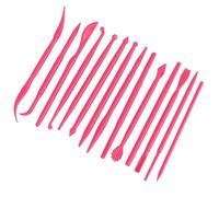ciciglow Ensemble D'outils de Modélisation Polymère 14 Pièces, Instruments de Sculpture de Haute qualité pour L'artisanat de Bricolage-poignée Ergonomique, Portable, Taille 12cm (Rouge rosé)