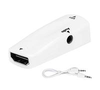 ciciglow HDMI vers VGA, Adaptateur Mini DisplayPort vers HDMI Interface Multimédia HD 1080P Convertisseur D'adaptateur Femelle vers VGA Femelle avec Câble Audio(Blanc)