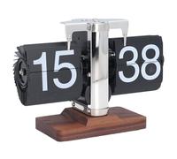 ciciglow Horloge de Bureau Rabattable, Horloge Numérique Rabattable Simple Face, Rétro, Mécanique Automatique, Horloge de Bureau pour la Maison, Le Salon 24H (Black)