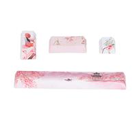 ciciglow Keycaps, 4Pcs DIY Keycaps Kit PBT Peachblossom Beauty Pattern Five Sides Sublimation Custom Keycap Space/ESC/Enter/Numpad Enter Keycap pour Clavier Mécanique