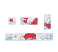 Ciciglow Keycaps, Kit DIY 4 Pièces PBT Cartoon Pattern Custom Espace/ESC/Entrée/Petit Clavier Keycap pour Clavier Mécanique Universel