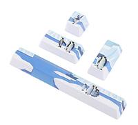ciciglow Kit de Capuchons de Touches à Motif Pingouin, Ensemble de Capuchons de Touches PBT Pingouin Espace + ESC + Entrée + Touche D'entrée du pavé Numérique, Capuchon de Touche (Dena est 1oh 5ET