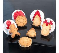 ciciglow Lot de 4 Moules à Gaufrer pour Fondant - Éléments de Noël Classiques, Moules de Cuisson, Sûrs et Durables, Idéal pour le Divertissement des Enfants