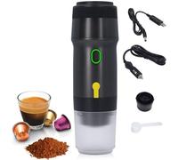 ciciglow Machine à Expresso Portable, 3 en 1, Chargeur de Voiture USB 20 Cafetière à Capsules, Chauffage sans Fil, pour café Moulu, Capsule NES, Capsule DG