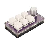 ciciglow Mini Clavier à 6 Touches, Clavier Programmable avec Bouton RGB Light USB Gaming Keyboard pour Office Music Media Contrôle Industriel Clavier Mécanique à Une Main (Violet Transparent)