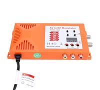ciciglow Modulateur AV vers RF, Adaptateur Convertisseur Coaxial UHF avec Commutation de Canal et luminosité de Volume Réglable pour Console de Jeu TV NTSC (Prise UE)