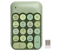 ciciglow Pavés Numériques sans Fil, Pavé Numérique 18 Touches avec Clavier Rond Vintage Portable 2,4 GHz Clavier Numérique pour Ordinateur Portable, PC, Bureau(Clavier sans Fil de Couleur Verte x910)