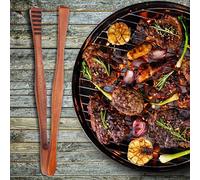 ciciglow Pinces Alimentaires en Bois de Haute qualité pour Barbecue, Pince Résistante à la Chaleur pour Servir du Pain, des Steaks et des Salades Lors de Réunions