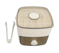 ciciglow Plateau de Cube à Glace avec Couvercle et Poubelle, 48 Grilles 2 Plateaux de Glaçons en Plastique en Silicone pour Congélateur, pour le Whisky, Cocktails, café 16x15x14.5 Cm (lait)