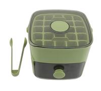 ciciglow Plateau de Cube à Glace avec Couvercle et Poubelle, 48 Grilles 2 Plateaux de Glaçons en Plastique en Silicone pour Congélateur, pour le Whisky, Cocktails, café 16x15x14.5 Cm (GREEN)