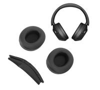 ciciglow Poussinets d'oreille pour Casque WH XB910N, Earpads de Remplacement D'éponge en Cuir à Protéines Doux avec Couvercle de Bande, Coussins d'oreilles de Casque (Black)