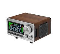 ciciglow Radio Intelligente Multibande, Radio en Bois avec Deux Haut-parleurs et écran HD, Lecteur Audio BT 5.2, Batterie Intégrée pour Réception FM/MW/SW/V.UHF/AIR/WB (Répéteur de Signal HRD-802+)