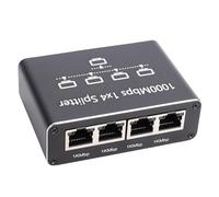 ciciglow Répartiteur Ethernet 1 à 4, Répartiteur de Câble Ethernet Haute Vitesse 1000 Mbps, Commutateur Réseau Léger en Aluminium pour Affichage de Routeur D'ordinateur
