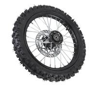 ciciglow Roue de Bord Avant de 14 Pouces 60/100-14 2,5-14 Assemblage des Pneus pour 125/140/150/160cc Pit Dirt Bike Klx65 Apollo Kayo SSR 125 140, 15 Mm Axle de Jante Comprend Le Rotor