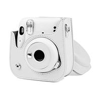 ciciglow Sac en Cuir PU, Bandoulière avec Boucle de Réglage en Métal pour Appareil Photo Mini 11, Housse Amovible, Sac à Bandoulière Unique, (White)