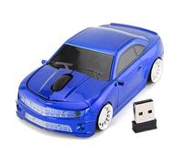 ciciglow Souris D'ordinateur sans Fil, Souris sans Fil 2,4 G en Forme de Voiture de Sport, Capteur de Haute Précision, Souris à économie D'énergie (Blue)
