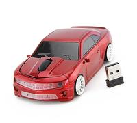 ciciglow Souris D'ordinateur sans Fil, Souris sans Fil 2,4 G en Forme de Voiture de Sport, Capteur de Haute Précision, Souris à économie D'énergie (Rouge)