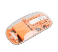 ciciglow Souris sans Fil3 Modes BT5.1 2.4GHz, Souris Silencieuse Rechargeable Transparente pour Ordinateur Portable PC, Conception Ergonomique (Orange)
