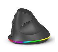 ciciglow Souris Verticale, Fil, Trois Modes, 2,4 GHz, Double 5.1, 600 MAh Rechargeable, Conception Ergonomique avec 7 Boutons, Interrupteur Silencieux, Rétroéclairage RVB, pour