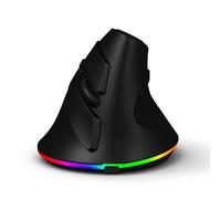 ciciglow Souris Verticale, Fil, Trois Modes, 2,4 GHz, Double 5.1, 600 MAh Rechargeable, Conception Ergonomique avec 7 Boutons, Interrupteur Silencieux, Rétroéclairage RVB, pour