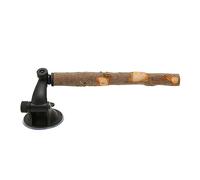 ciciglow Support de Perroquet en Bois Naturel pour Perchoir à Oiseaux, Branche de Support de Perroquet en Bois avec Ventouses, Plate-Forme de Perchoir Suspendue en, Jouet Balançoire (25CM)
