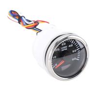 ciciglow Tachymètre de 52 Mm / 2in, Tachymètre 6000 Tr/Min pour Moteurs à Essence avec 7 Couleurs de Rétroéclairage, 9-32V DC pour les Voitures de Camions (Couverture argentée en cadran noir