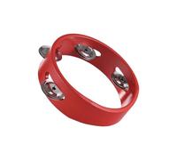 ciciglow Tambourin en Bois Rouge à une Rangée avec Son de Jingle Agréable pour Adultes, Fournitures de Fête Scolaire (S)