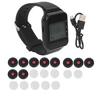 ciciglow Téléavertisseur de Poignet sans Fil, Bouton D'appel de Montre de Soignant sans Fil avec 10 émetteurs et 1 Récepteur, Système D'appel sans Fil pour la Maison, Le Restaurant, Le