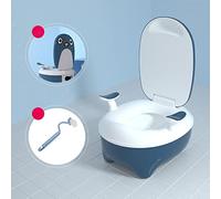 ciciglow Toilettes D'apprentissage de la propreté Confortables avec Couvercle, Chaise Légère D'apprentissage de la propreté pour bébé pour les Tout-petits et les Filles (BLUE)