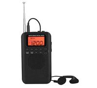 ciciglow Tuning Radio Stéréo, Radio Numérique Portable AM FM avec écouteurs Stéréo et Grand écran LCD Radio de Poche Haut-Parleur Externe 64-108 MHz