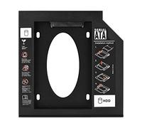 ciciglow Universal 9.5mm/12.7mm Aluminium 2.5" SATA to SATA 2nd SSD HDD Hard Drive Adapter Tray Enclosures for Laptop DVD-ROM Optical Bay(9.5/12.7MM)(12.7mm)