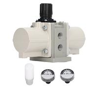 ciciglow Valve de Suralimentation Pneumatique de Type, Augmentation de Pression 2 Fois avec Manomètre et Silencieux, pour Système D'air comprimé