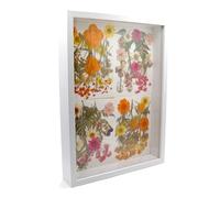 CiciIng Cadre photo 3D - 20 x 29 cm - En bois - A4 - Avec plaque acrylique transparente - Cadre pour objets plus profond à remplir - Pour photos, fleurs, souvenirs - Œuvres d'art DIY - Blanc