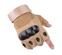 Cicilin Demi-Doigt Gants Tactiques de l'armée Militaire en Plein Air Unisexe Mitaines de Sports Gym Combat résistant aux Coupures Gants de Fitness en Similicuir Kaki M