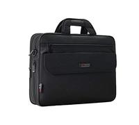 Cicilin Sacoche pour Ordinateur Portable Tablette PC 15.6" Sacoche en Nylon Porte Documents A4 Sac Rangement Dossiers Trieur avec Bandoulière Noir Style 2