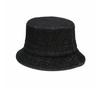 Cicilin Unisexe Chapeau de pêcheur Chapeau de Seau en Coton Bonnet de Soleil Bucket Hat pour Soleil Plage Camping Randonnée Denim Noir