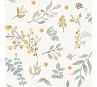 CiCiwind Papier peint autocollant motif fleurs 39 × 500 cm Beige Film adhésif en vinyle épais Imperméable Pour meubles Pour salon chambre à coucher mur armoires meubles Film