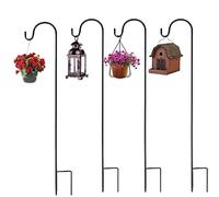 CiCixixi Crochets de Berger,4pcs 120cm Berger Crochet de Jardin, Crochets en Métal pour suspendre Nichoir, LumiÈRes de Noël, Boules de Fleurs et Décorations de Mariage