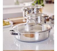 Sauteuse 2 anses Cicla avec couvercle en verre 28 cm en acier inoxydable recyclé - Beka - Argent / Métallique - Acier Inoxydable (inox) chromé G