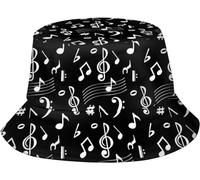 Ciclos Chapeau bob note de musique tendance chapeau de soleil pliable en plein air musique pêcheur chapeau pour femme et homme, Motif note de musique - 008, taille unique