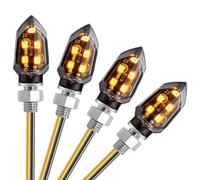 CICMOD Clignotant Moto LED, 4 x Mini Indicateurs de Moto, 12V Homologué Indicateur LED Universel pour Quad Scooter Cruiser Off Road - Transparent