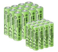 CICMOD Piles Rechargeables Ni-MH, Lot de 24 Batterie Rechargeable AA et AAA, 12Pcs AA 1200mAh et 12Pcs AAA 600mAh 1.2V pour Produits Solaires, électroniques Quotidiens