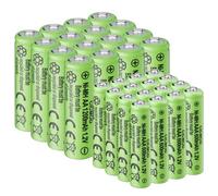 CICMOD Piles Rechargeables Ni-MH, Lot de 32 Batterie Rechargeable AA et AAA, 16Pcs AA 1200mAh et 16Pcs AAA 600mAh 1.2V pour Produits Solaires, électroniques Quotidiens